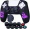 YoRHa Tachonado Talla Láser Silicona Caso Piel Fundas Protectores Cubierta para PS5 Mando x 1 (BH Morado) con Pro los puños Pulgar Thumb Gripsx 8
