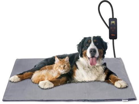 Toozey Dog Heat Pad 130 x 80 cm, Safe Electric Pet Heating Mat with Adjustable Timer & Temperature, Soft Crystal Velvet Cover, Waterproof, Ideal for Whelping/Puppy/Dogs and Cats