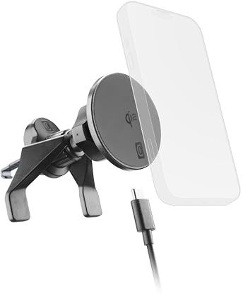 cellularline MAG Qi2 Wireless Holder - Autohalterung mit 15W Magnetladung, MagSafe- und Qi2-kompatibel, Saugnapf oder Lüftung, Mag Ring inklusive, USB-Kabel und DIMA