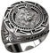 DFWY Nordic Viking Wolfskopf Ring Für Herren, Slawischer Keltischer Wolf Totem Edelstahlring, Gothic Retro Tier Amulett Siegelring Krieger Schmuck Größe 7-12 (Size : 12)
