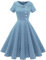 Wedtrend 50er Jahre Kleid für Hochzeitsgäste Damen Rockabilly Swing Kleid SkyBlueSmallWhiteDot WTP20007 SkyBlueSmallWhiteDot L
