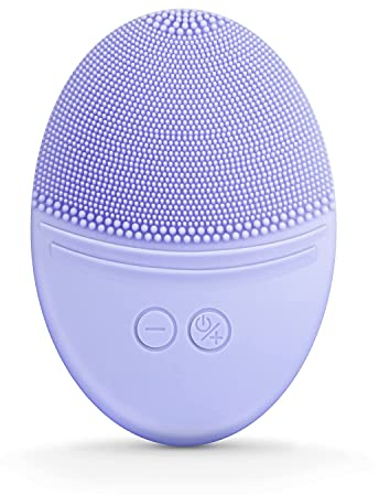 EZBASICS Brosse de nettoyage pour le visage, étanche, sonique vibrante pour un nettoyage en profondeur, exfoliant et massage, charge inductive (Violet)1 Pack+5 Speed Settings