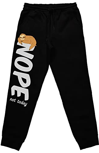 tshirtladen Nope not Today Faultier Jogginghose Schlafhose tolles Statement, Farbe: Schwarz, Größe: XXXXL