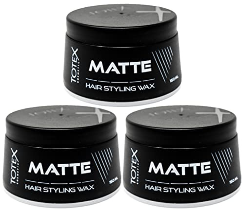 Totex Hair Styling Cream Wax Pack of 3 | Natural Matte Finish Hair Wax | Strong Hold Hair Defining Paste 3x150 ml | Professional Barber Styling Wax for Men & Women | Long Lasting Matte Look