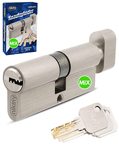 GERCAR Pro Schließanlage DIY MIX Knaufzylinder 40/40 Schließzylinder gleichschließend nach wunsch kombinierbar - Zylinderschloss 80 mm - A:40 B:40 - selbst zusammenstellen mit einem Schlüssel