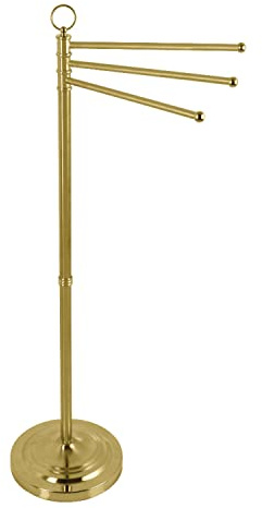 Kingston Brass CC2027 Vintage Freestanding Towel-Rack, Brushed Brass