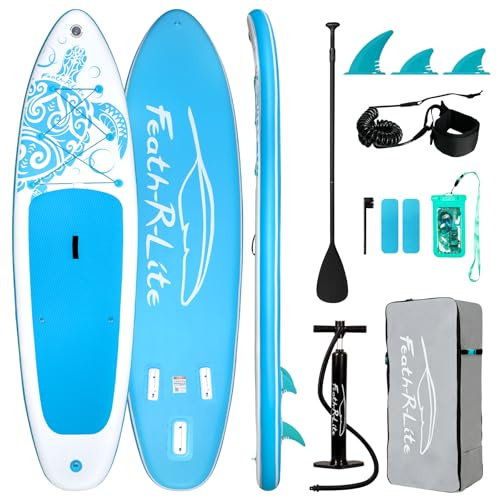 FEATH-R-LITE SUP Gonfiabile Adulti 150kg Tavola da Paddle Gonfiabile Stand Up Paddle Gonfiabile Tavola Surf Paddle Board con Accessori Completi per Tavola SUP