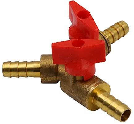 Tiardey 3 Way Hose Connector with Switch 8mm Hose Connector Brass Y Hose Splitter for Carpenter's Faucet Air Water Gas