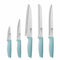 Richardson Sheffield Messer Set Sphere | 5-teilig Messerset Küche | Blau-Grüne Kunststoff-Griffe | Fleischmesser, Gemüsemesser, Universalmesser, Kochmesser und Brotmesser