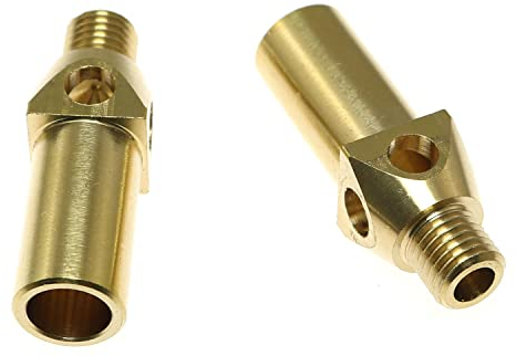 RLECS Natural Gas Jet Nozzle 2PCS Brass Propane Natural Gas Jet Tips, Natural Gas Brass Jet Nozzle Sparyer for 10, 20, 23 Cast Iron Burner, Propane Gas Burner Nozzle