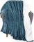 Utopia Bedding Sherpa-Decke, Überwurf, Größe [Steinblau, 127 x 152 cm] – 480 g/m², dickes, warmes Plüsch-Fleece, wendbare Decke für Bett, Sofa, Couch, Camping und Reisen