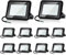 Daromigo LED Strahler Außen 10 Stück 30W LED Strahler， LED Scheinwerfer,2550LM LED Scheinwerfer außen,3000K Warmweiß IP65 Wasserfest Außenstrahlerfür Hinterhof，Flur，Garage