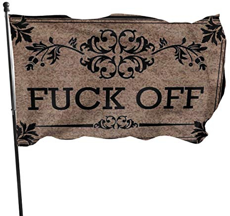 Fuck Off Cool Gartenflagge, 90 x 152 cm, langlebig, Hausflagge, dekorative Outdoor-Hausdekoration, saisonale Sommerfeier, Polyester, Heimgarten, Flagge, Banner für Outdoor, Zuhause, Garten