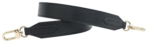 Senral Breit Schulterriemen Schwarz Echte Leder Taschengurt Handtaschenriemen Tragerieme 30 mm Kompatibel mit Monogram Azur Graceful mm,pm,Artsy(Black Strap Gold HD)