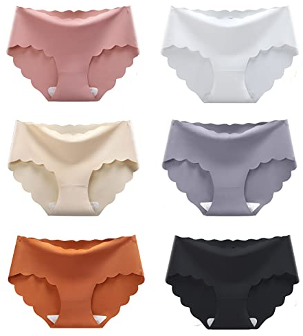 SEXUFY Donna Senza Cuciture Slip Hipster Bikini Mutande Set Invisibili Traspirante Biancheria Intima Donna Pacco da6