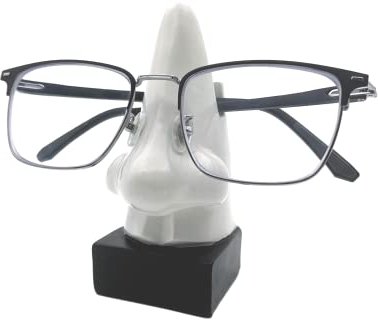 CLYTYOPK Kreativer Brillenhalter aus Naturharz für Sonnenbrillen, Dekoration, Heimdekoration, Geschenk (weiße Nase)