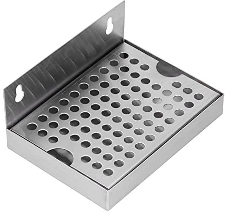 Tissting Bier Tropfschalen, Edelstahl Tropfschale für die Wandmontage für Homebrew Kegging Draft Bier Metall Bierturm Abtropfschale für Restaurants, Küchen und Bars (15.4x11.2x6.7cm/6.1x4.4x2.6 Zoll)