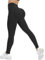 TAYOEA Damen Scrunch Butt Sportleggings Hohe Taille Blickdicht Sporthose Booty Lifting Leggings Nahtlose Gym Push up Fitnesshose Schwarz,M