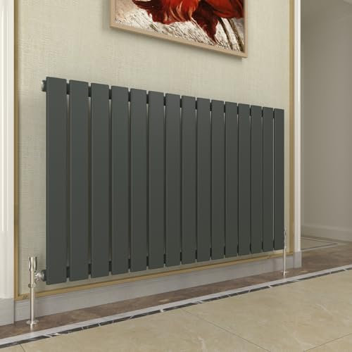 GY Bath Horizontal Radiator Anthracite Flat Panel Designer 600x1020mm Single Modern Central Heating Rads