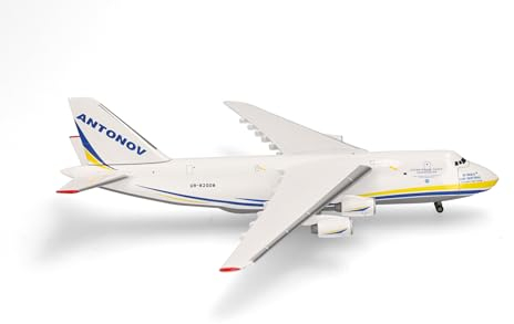 Herpa Modellflugzeug Antonov Airlines Antonov AN-124 Be Brave Like Okhtyrka Miniatur im Maßstab 1:500, Sammlerstück, Modell ohne Standfuß, Metall
