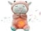 Schlummer Schaf Plüschtier Schlummer Otter Kuscheltier mit Herzschlag Musik und Licht, Baby Erstausstattung Neugeborene, Kuscheltier-Geschenke 32cm (Rosa)