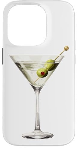 iPhone 14 Pro Martini Glass Green Olive Bartender Vodka Gin Cocktail Drink Case