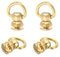QUARKZMAN 4Pcs Rivets à Vis en Laiton, 11,5 mm, en Laiton Massif, Anneaux en D à Bille, Rivets Rotatifs à 360 Degrés pour Sac à Main, Ceinture, Doré