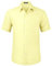 HISDERN Mens Short Sleeve Light Yellow Shirt Regular Fit Casual Formal Shirts Button Down Business Dress Shirt Non Iron,XL