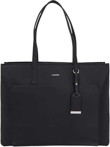 Calvin Klein Damen Shopper Must Medium mit Reißverschluss, Schwarz (Ck Black), Einheitsgröße