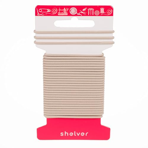 Shelver Cordoncino elastico, nero, bianco, beige, 1 mm-1,5 mm-2 mm-2,5 mm-3 mm, 6 metri