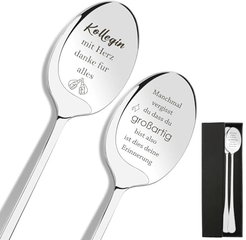 Kzikbxh Beste Kollegin Geschenk,Kleine Aufmerksamkeit für den Weihnachtsstrumpf, 2pcs Personalisierte Kaffeelöffel als Abschiedsgeschenk, für Weihnachten oder einfach Dankeschön
