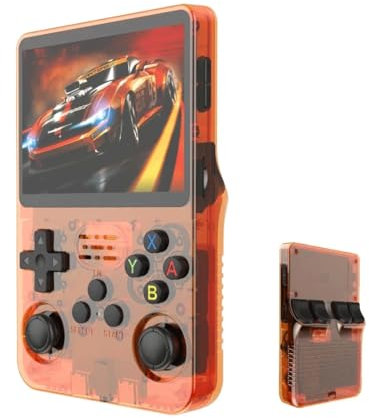 R36S - Consola de juegos portátil 64G con más de 15000 juegos, sistema Linux RK3326 de 3.5 pulgadas IPS Scree Retro Arcade Gaming Console Video Game Player Regalos para niños