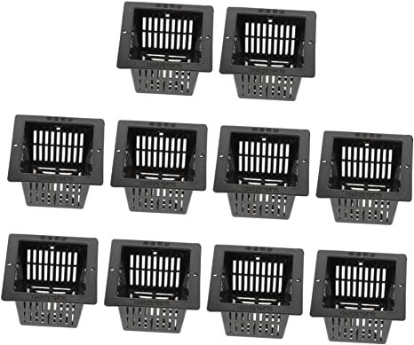 SEWOART 10 Stück Quadratische Hydrokultur Pflanztöpfe Erdloser Anzuchtkorb Mit Breitem Netzbehälter Für Orchideen Tomaten Und Paprika Hochbelüftet Mit Drainagelöchern