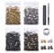 Jamsinmu 400pcs Leder Nieten 4 Farbe Doppelkopf-Nieten Stahlrohr Metall-Nieten für DIY Handwerk Leder Tasche Schuhe Gürtel Reparaturen Dekoration 5 * 7mm