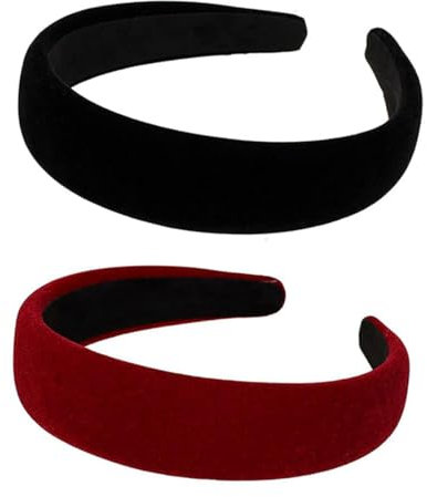 CPJJ Serre Tete Femme, Bandeaux Mode pour Femmes, Bandeaux Rembourrés en Velours pour Femme - Style rétro - Bijou de Cheveux Vintage - Pour Femmes et Filles, 2 pièce