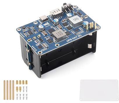 Uninterruptible Power Supply UPS HAT Compatible with Raspberry Pi 5 / 4B / 3B+, etc, Type-C Bi-Directional Fast Charging, 5V 6A Output, Supports Charging and Power Output at The Same Time
