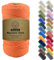 3mm x 200m Macrame Cord Cotton Cord - 4 Strand Twisted Natural Cord for Wall Hanging, Plant Hangers, Crafts, Knitting(Orange)