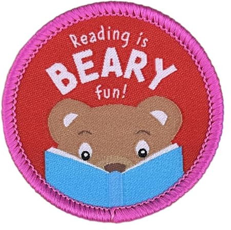 Pawprint Family | Reading is Beary Fun Sew on Patch | World Book Day Official Merchandise