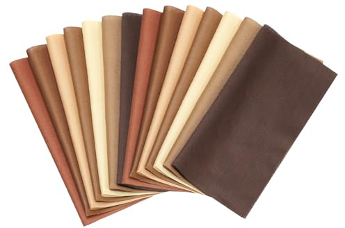 PATIKIL Baumwollstoff-Bündel 10x10 Zoll Fat Quarter Braun 14 Stück | Einfarbige Stoffquadrate zum Nähen von Patchwork-Quilts DIY-Handwerk