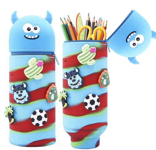 Trousse Silicone Animaux, Kawaii Pot à Crayon Rétractable, École en Silicone Souple, Utilisé pour le Stockage des Trousses à Crayons, Couleur/P