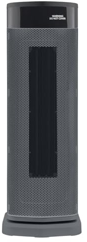 Morphy Richards HeatFlux Digital Ceramic Tower Fan Heater, Remote Control, Compact, 20m2 Coverage, Oscillation, Timer Function, Auto Switch off, Touch Panel Design, Low Noise, 2kw, Grey, 825402