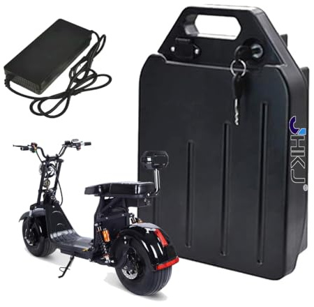 JHKJ Batteria per Moto elettrica da 60 V, 15 Ah, 20 Ah, 25 Ah, 30 Ah, Batteria al Litio da 60 Volt per Motore di Scooter e Motocicletta elettrica con caricabatteria