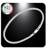 QUADRI Cadena de plata 925 para hombres y mujeres | Pulsera de eslabones Franco hecha en Italia | Cadena de plata para hombre y mujer | Acabado plateado antideslustre Plus | 19-20,3-21,6 cm