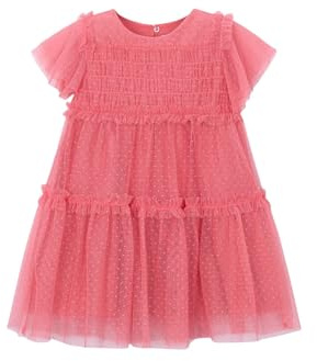 Mayoral Vestito Tulle Plumetis per Bambine e Ragazze Camelia