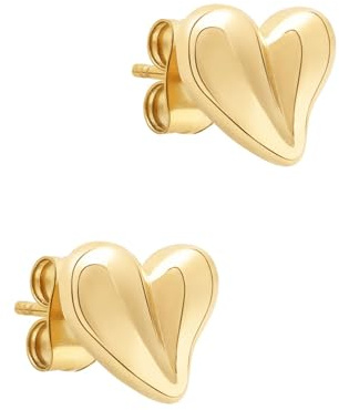 Tamaris Schmuck für Damen aus Edelstahl, Ohrstecker mit organischem Herzmotiv für Valentinstag, Stilvoll und Elegante Geschenkidee