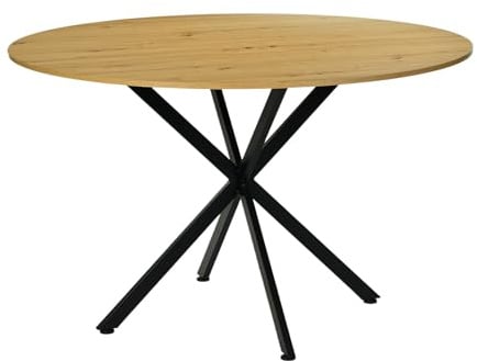 Songvas Esstisch Rund 120cm, Küchentisch, Modern Esszimmertisch, geeignet für Esszimmer, Wohnzimmer, Küche, Esstisch Rund Holz für 4-6 Personen, Braun，120x120x75cm