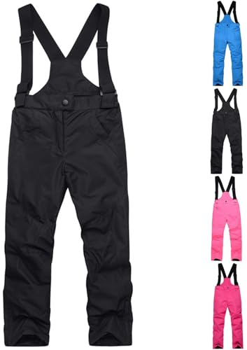 Pantalon de neige pour garçons et filles avec sangle réglable et fermeture éclair - Combinaison de ski isolée - Imperméable - Pantalon de pluie avec poches - Coupe large - Pantalon de neige tendance