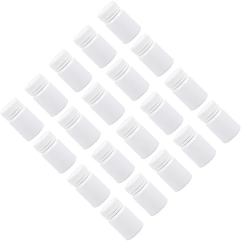 INOOMP 30ml Thickened Portable Medicine Container 30pcs White Refillable Pill Bottles Capsule Holders for Travel Vitamin Tablet Organizer
