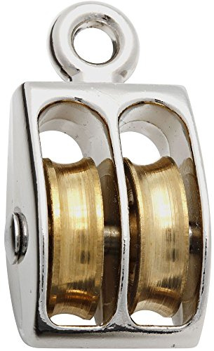 National Hardware N243-600 3204BC Fixed Double Pulley in Nickel