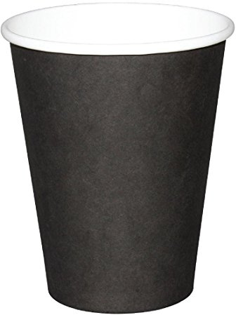 Fiesta Recyclable Single Wall Hot Cups 340ml 12oz Pack of 50, Black | Commercial-grade disposable design ensures eco-friendly takeaway service in busy cafes, event catering, and offices.